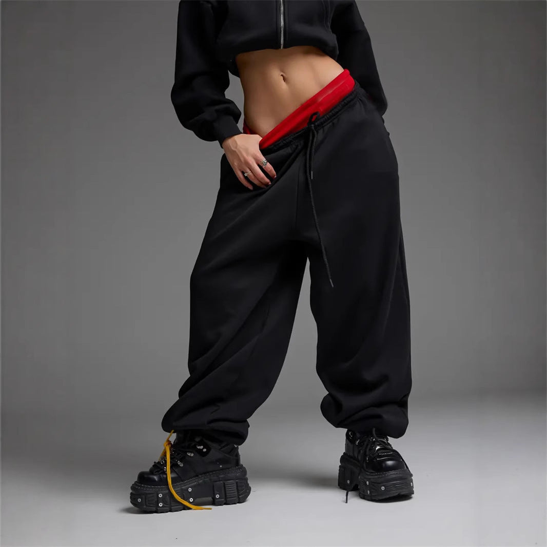 OVERSIZED DRAWSTRING SWEATPANTS STREETWEAR LOUNGE FIT