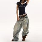 OVERSIZED WIDE LEG DENIM JEANS