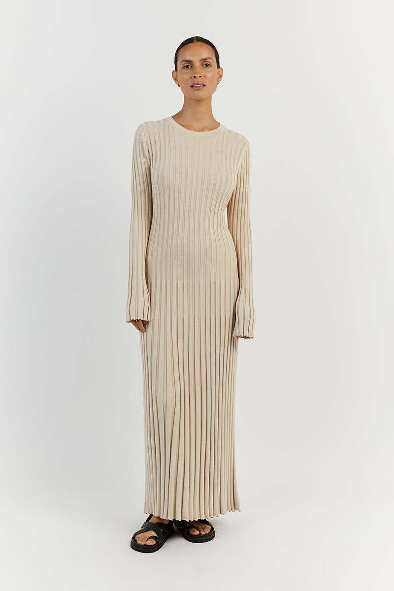 RIBBED KNIT MAXI DRESS