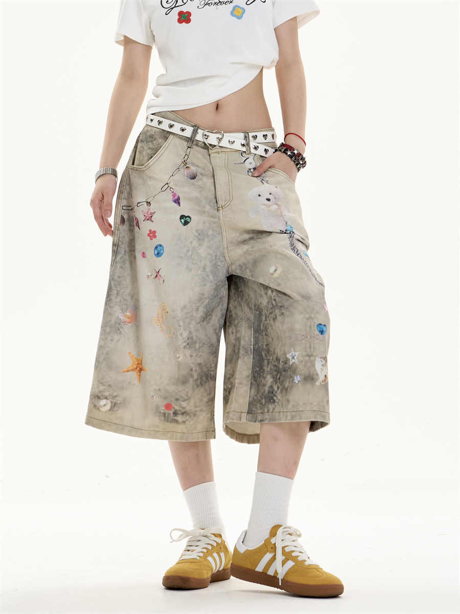 EMBELLISHED OVERSIZED BERMUDA SHORTS