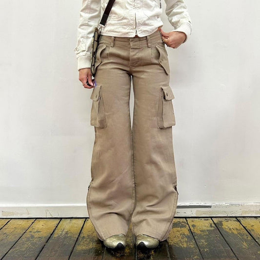 STREET STYLE WIDE LEG CARGO PANTS