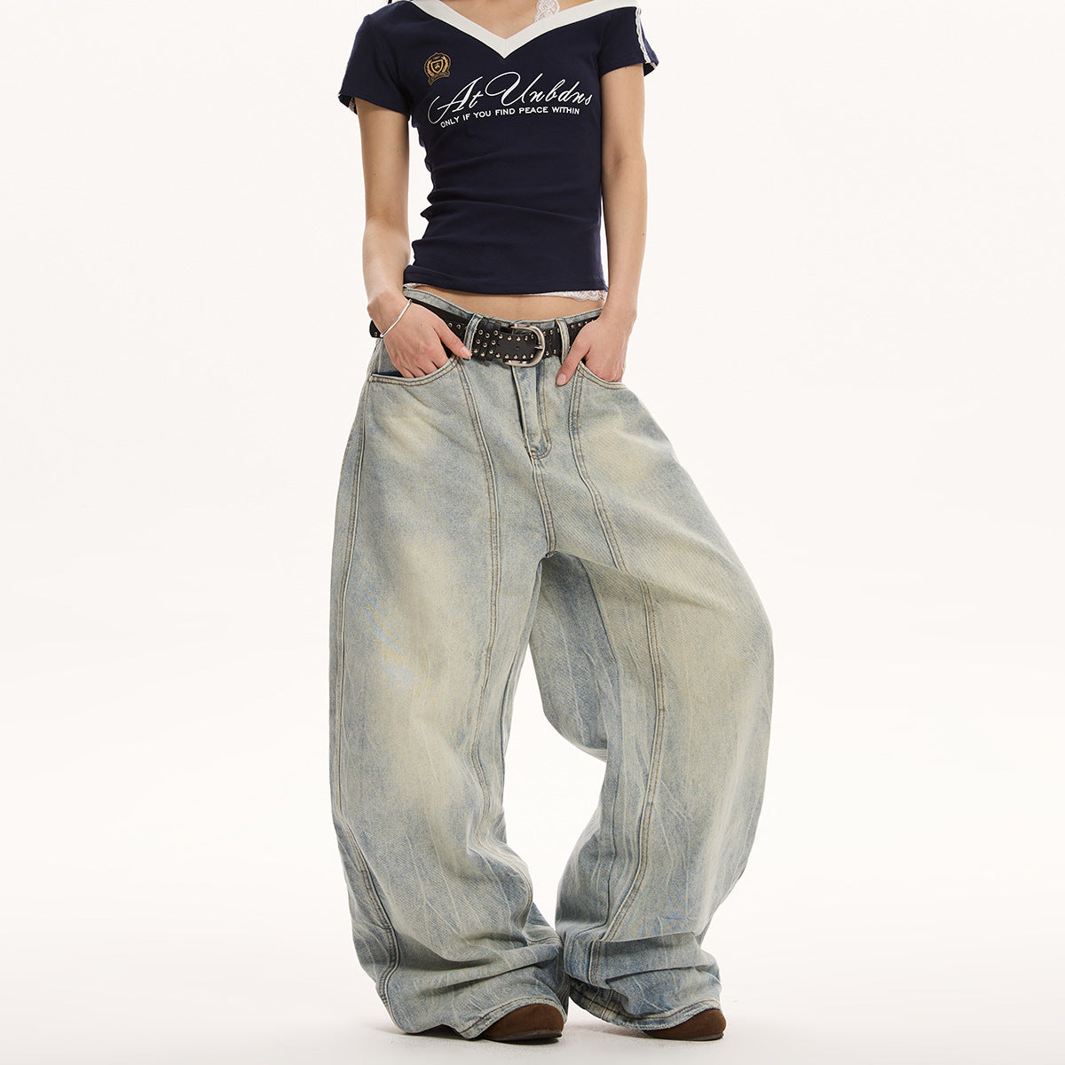 OVERSIZED WIDE LEG DENIM JEANS