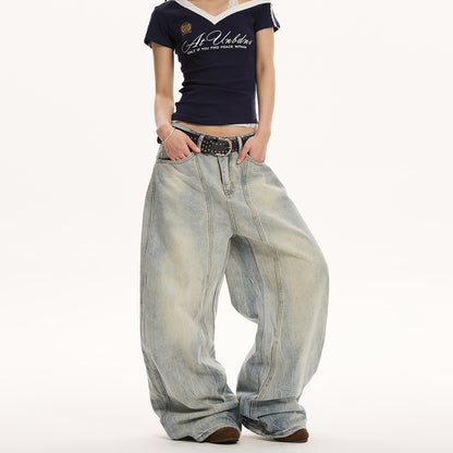 OVERSIZED WIDE LEG DENIM JEANS