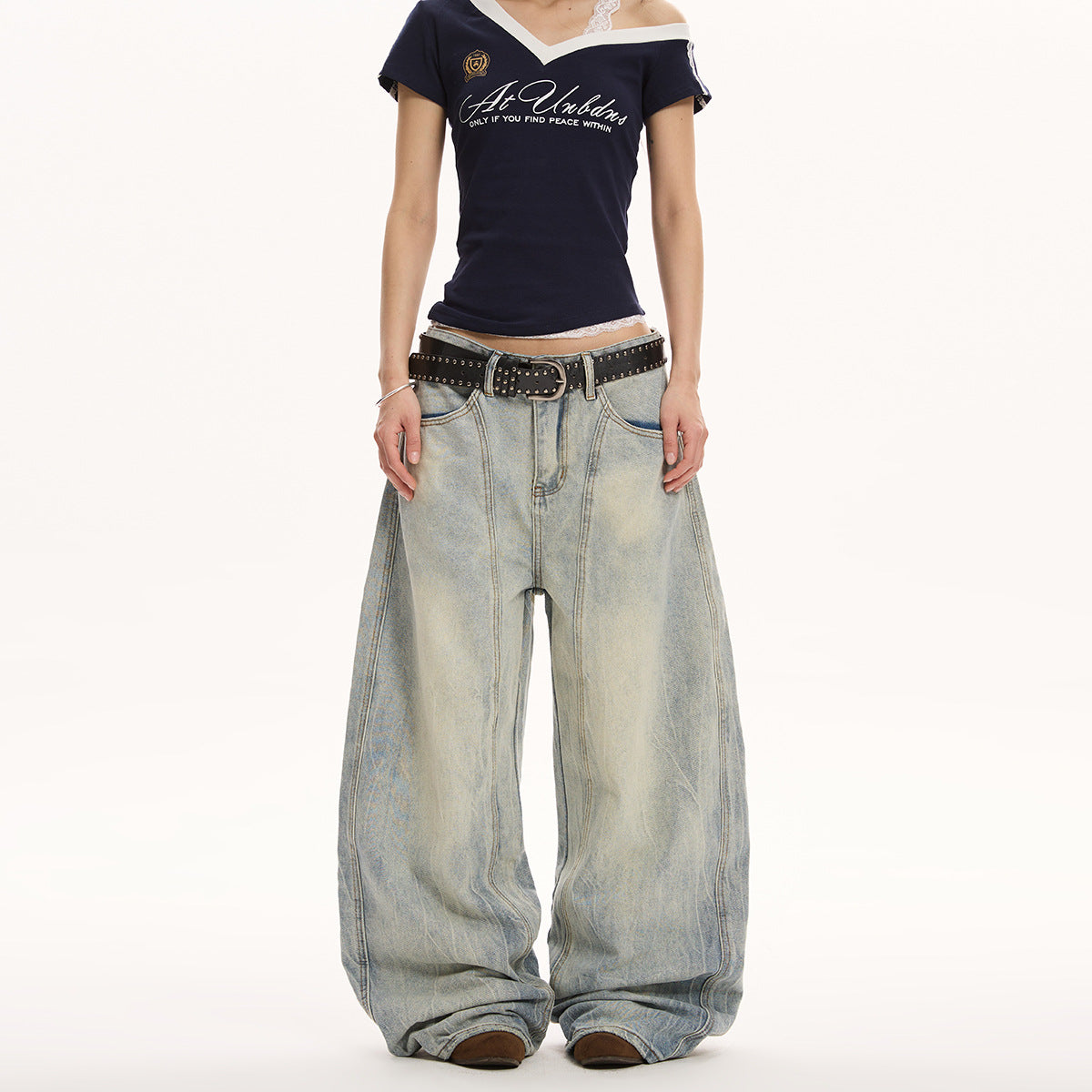 OVERSIZED WIDE LEG DENIM JEANS