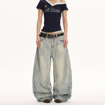 OVERSIZED WIDE LEG DENIM JEANS